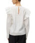 Фото #2 товара Women's Bilde Embroidered-Sleeve Frilled Top
