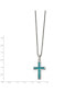 Фото #2 товара Chisel imitation Opal Small Cross Pendant Rolo Chain Necklace