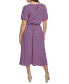 Women's Geo-Print Puff-Sleeve Midi 2-Pc. Dress