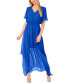 ფოტო #1 პროდუქტის Women's Smocked Waist Flutter Sleeve Dress