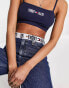 Фото #6 товара Tommy Jeans high rise wide leg jeans in mid wash