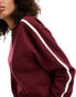 Фото #6 товара Stradivarius STR side stripe sweatshirt in wine