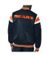 Фото #2 товара Men's Navy Chicago Bears Satin Full-Snap Varsity Jacket