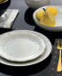 Josefina Embossed 16 Piece Double Bowl Stoneware Dinnerware Set, Service for 4