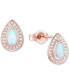 ფოტო #2 პროდუქტის Amethyst (5/8 ct. t.w.) & Lab-Grown White Sapphire (1/6 ct. t.w.) Pear Halo Stud Earrings in Sterling Silver (Also in Additional Gemstones)