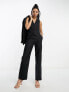 & Other Stories co-ord linen mix tailored trousers in black