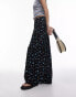 Topshop ditsy maxi bias skirt in blue floral print