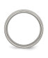 ფოტო #3 პროდუქტის Titanium Polished Ridged Edge Wedding Band Ring