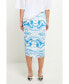Women's Marble Print Slit Midi Skirt
