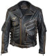 Фото #2 товара Мужская куртка из натуральной воловьей кожи высокого качества из плотной кожи премиум-класса Мотоциклетная байкерская черная кожаная куртка