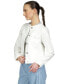 Фото #3 товара Women's Frayed Denim Boyfriend Jacket