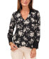 Фото #1 товара Women's Floral-Print Collared Top