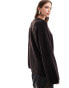 & Other Stories wool knit sweater with button sleeve detail in brown