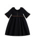 ფოტო #3 პროდუქტის Little Girls Ruffle Sleeve Ponte Dress with Suede Detail Created for Macy's