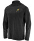 ფოტო #2 პროდუქტის Men's Black Pittsburgh Pirates Iconic Striated Primary Logo Raglan Quarter-Zip Pullover Jacket