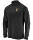 Men's Black Pittsburgh Pirates Iconic Striated Primary Logo Raglan Quarter-Zip Pullover Jacket