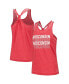 Фото #1 товара Women's Red Wisconsin Badgers Stacked Name Racerback Tank Top