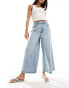 ASOS DESIGN cropped soft wide leg jean light blue Синий, W26 L32 - фото #1