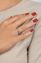 Playful silver ring with colored zircons RI116WRBW