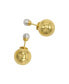 ფოტო #1 პროდუქტის Gold Imitation Pearl Double-Sided Ball Earrings
