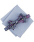 ფოტო #1 პროდუქტის Men's Quimby Floral Bow Tie & Solid Pocket Square Set, Created for Macy's