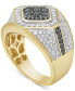 Фото #1 товара Men's Black & White Diamond Ring (1-1/2 ct. t.w.) in 10k Gold