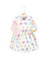 Baby Girls Cotton Dress and Cardigan Set, Easter Eggs