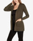 ფოტო #8 პროდუქტის Black Label Women's Embellished Open-Front Cardigan ZIP UP Sweater