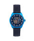 ფოტო #1 პროდუქტის Men Weston Automatic Skeletonized Leather Strap Watch - Blue/Black