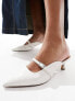 ASOS DESIGN Samson mary jane kitten heeled mules in off white