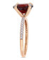 ფოტო #4 პროდუქტის Garnet (3 ct.t.w.) and Diamond (1/10 ct.t.w.) Ring in 10k Rose Gold