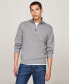 Men's Long-Sleeve Cable Knit Quarter-Zip Sweater