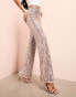 Фото #2 товара ASOS LUXE square sequin trousers in pink