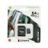The memory card Kingston Canvas Select Plus microSDXC 64 GB: 100 MB/s, UHS-I class 10 with adapter