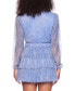 ფოტო #3 პროდუქტის Juniors' Metallic V-Neck Belted Tiered Dress