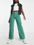 Cotton On panel straight leg jeans in green