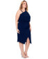 Фото #6 товара Plus Size High-Low Off-The-Shoulder Midi Dress