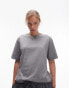 Topshop premium short sleeve tee in dark grey marl