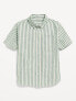 Фото #1 товара Short-Sleeve Striped Oxford Shirt for Boys