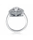 ფოტო #4 პროდუქტის Sterling Silver Clear Round Cubic Zirconia Filigree Ring
