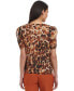 ფოტო #2 პროდუქტის Women's Animal-Print Short-Sleeve Top