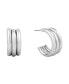 ფოტო #1 პროდუქტის Silver-Plated or 18K Gold-Plated C Hoop Earring