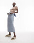 Фото #4 товара Topshop Tall denim midi skirt in bleach