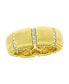 Gold Plated Over Sterling Silver Lined CZ Matte Eternity Ring