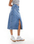 Фото #5 товара Tommy Jeans Claire utility denim midi skirt in mid wash