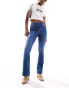 Noisy May Sallie high waisted flared jeans in mid wash