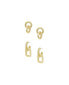 Women's 18k Gold Plated Small Link Earrings Set