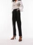 Topshop faux leather high waisted peg trouser in black