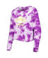 Фото #3 товара Women's Purple Los Angeles Lakers Tie Dye Cropped Long Sleeve T-shirt
