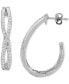 Diamond Twist Medium J-Hoop Earrings (1-1/2 ct. t.w.) in 10k White Gold